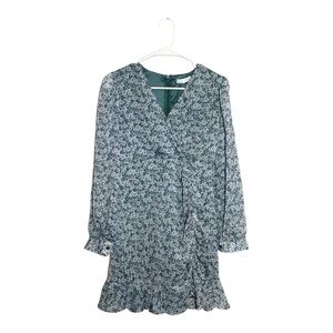 Beyond Words Floral Shimmer Long Sleeve Mini Dress Size Small